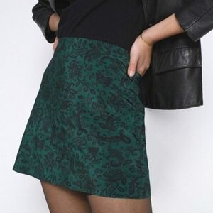 Réalisation Par Ivy Green Paisley Silk Mini Skirt Size XS